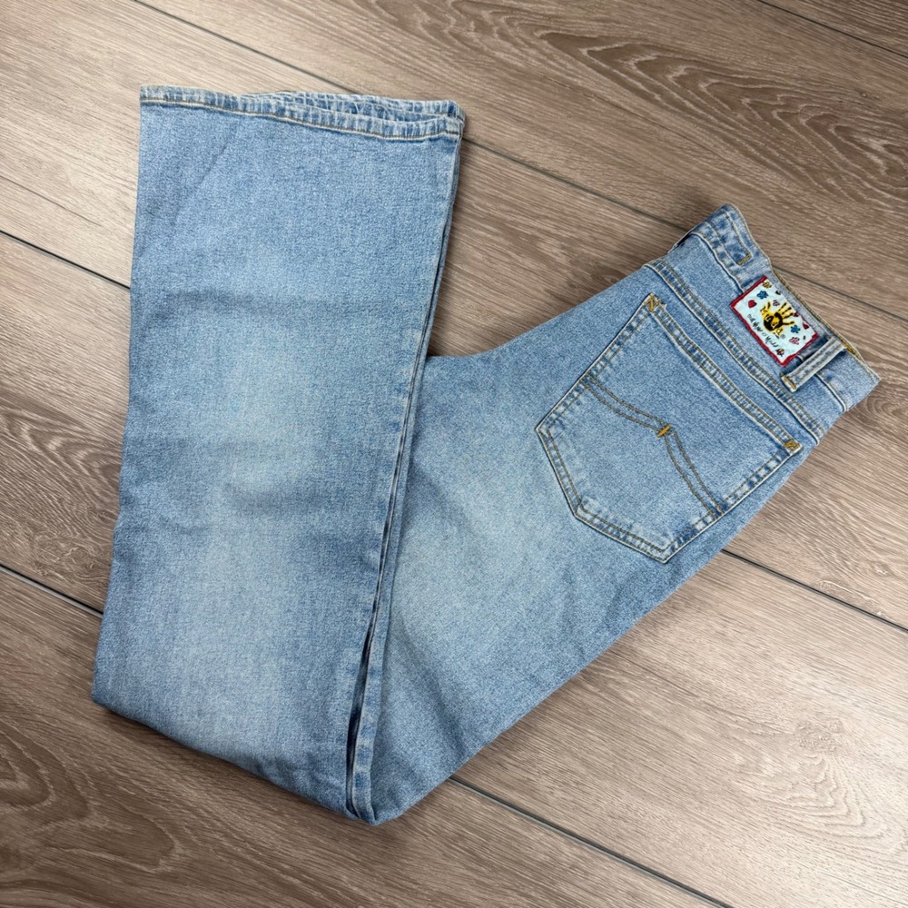 Mudd Womens Flare Jeans Y2K Stretch Denim Light Wash Blue Size 9